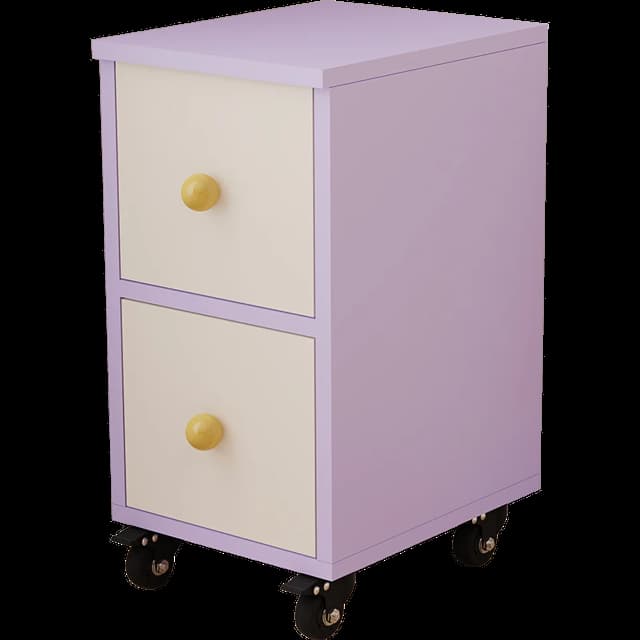 Lavender rolling bedside cabinet
