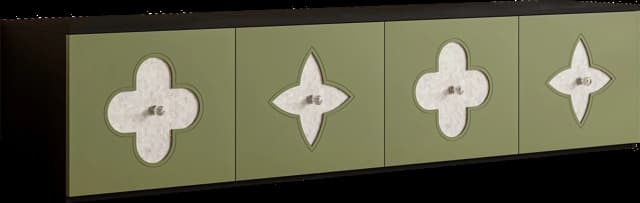 Moss motif media cabinet