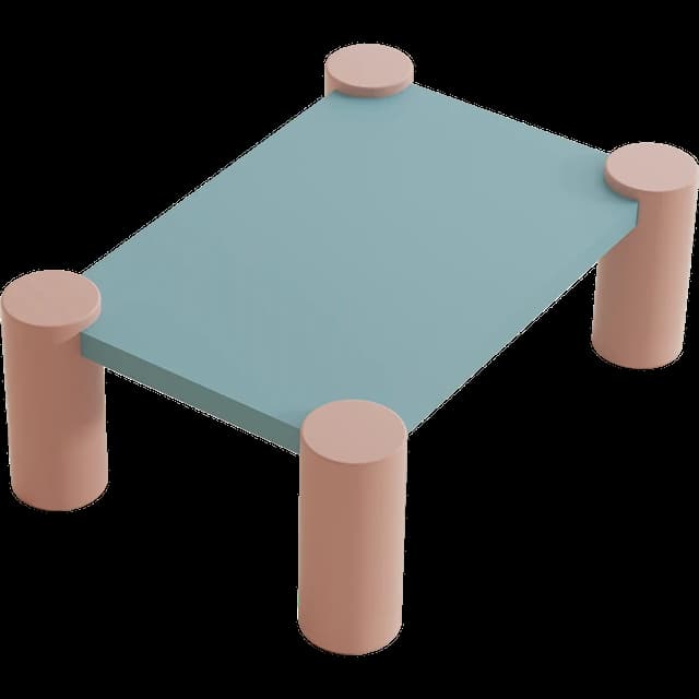 Pastel pillar coffee table
