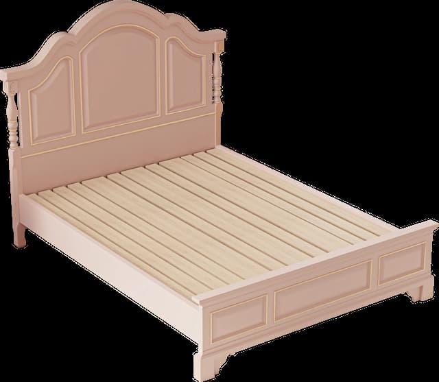 Blush carved bed frame
