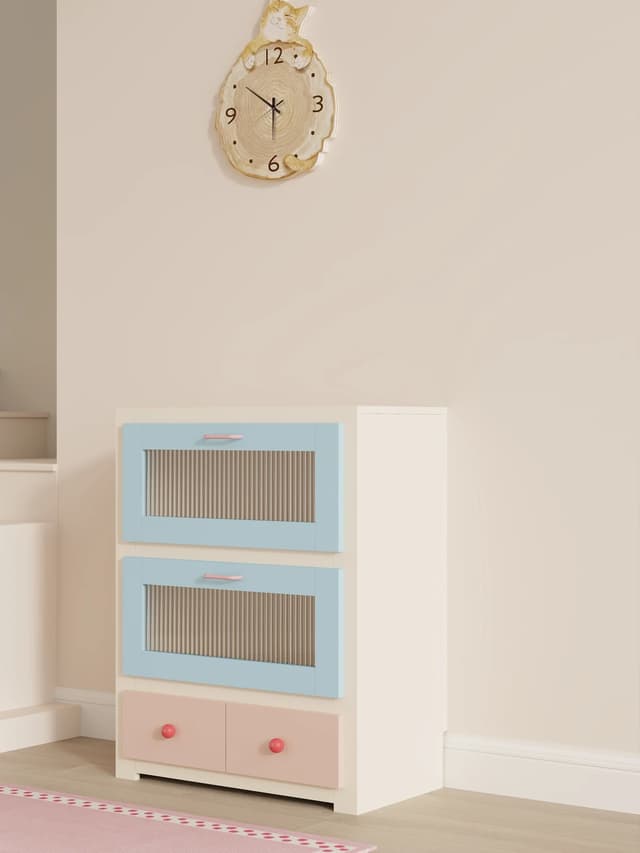 Pastel lift-front cabinet